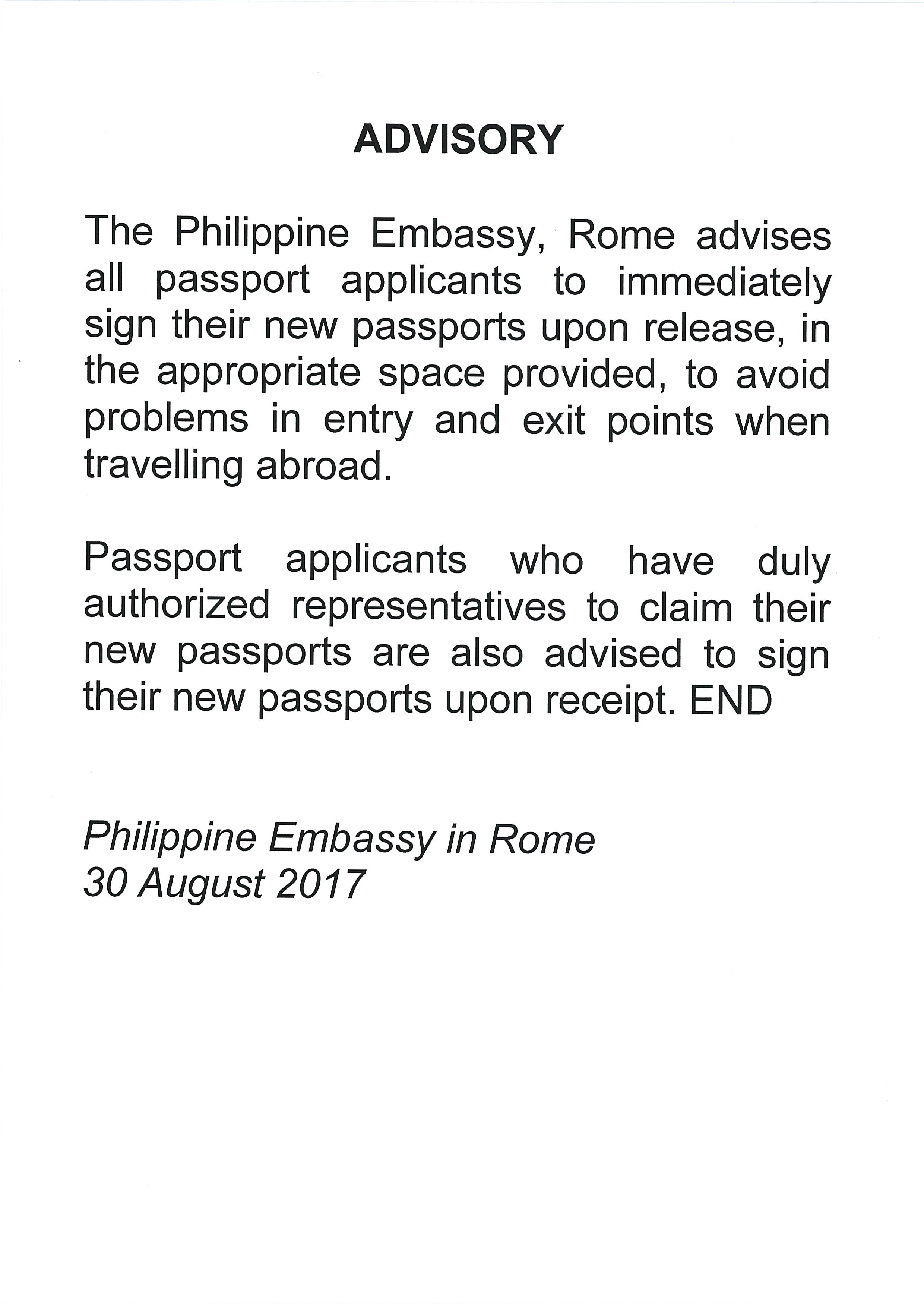 ADVISORY EPPT