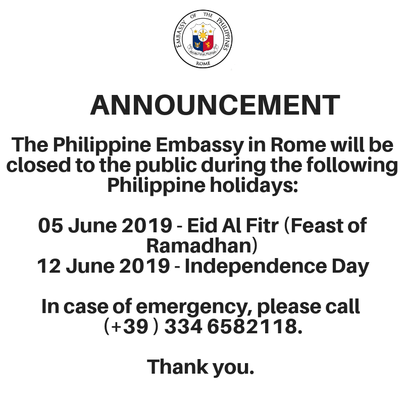 2019 Independence Day Holiday Announcement revised