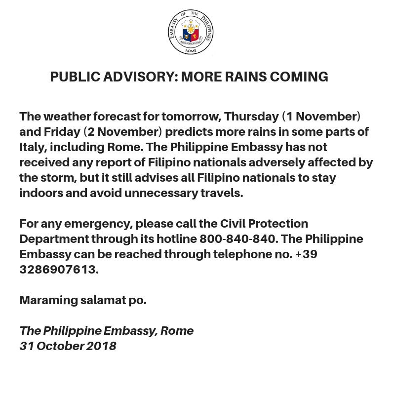 2nd Weather Advisory