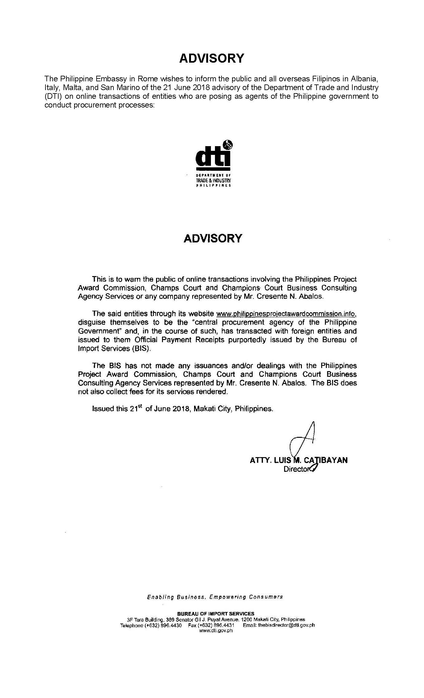 Advisory PPAC