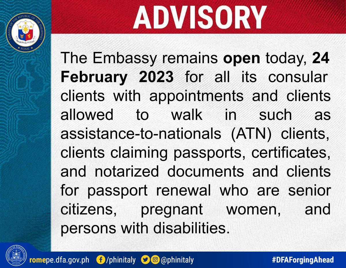 Advisories 24 Feb