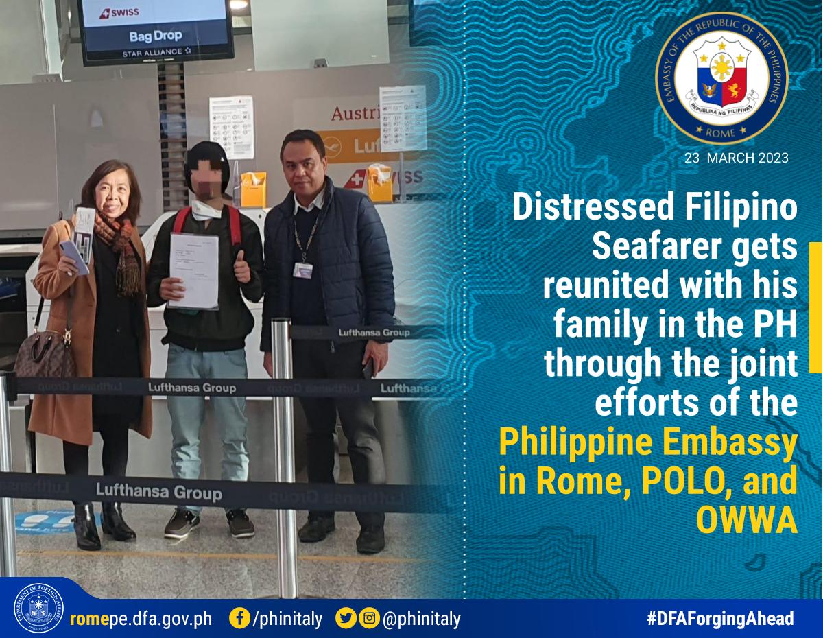 Distressed Filipino Seafarer gets reunited with loved ones through the joint efforts of the Philippine Embassy in Rome POLO and OWWA.pptx