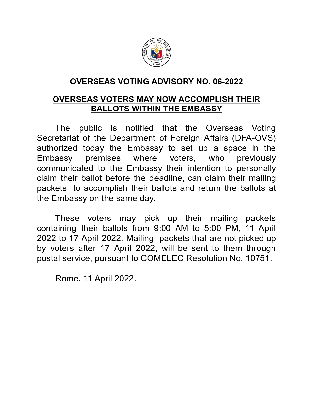 OV ADVISORY NO. 06 2022 English page 0001