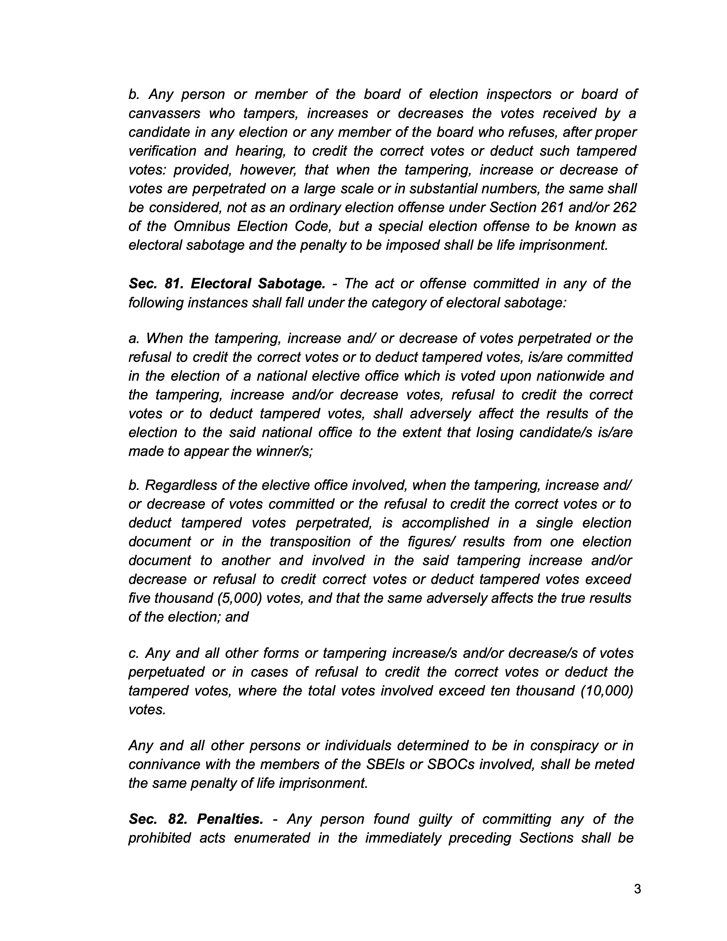 OV ADVISORY ON ELECTION OFFENSES PROHIBITED ACTS 3