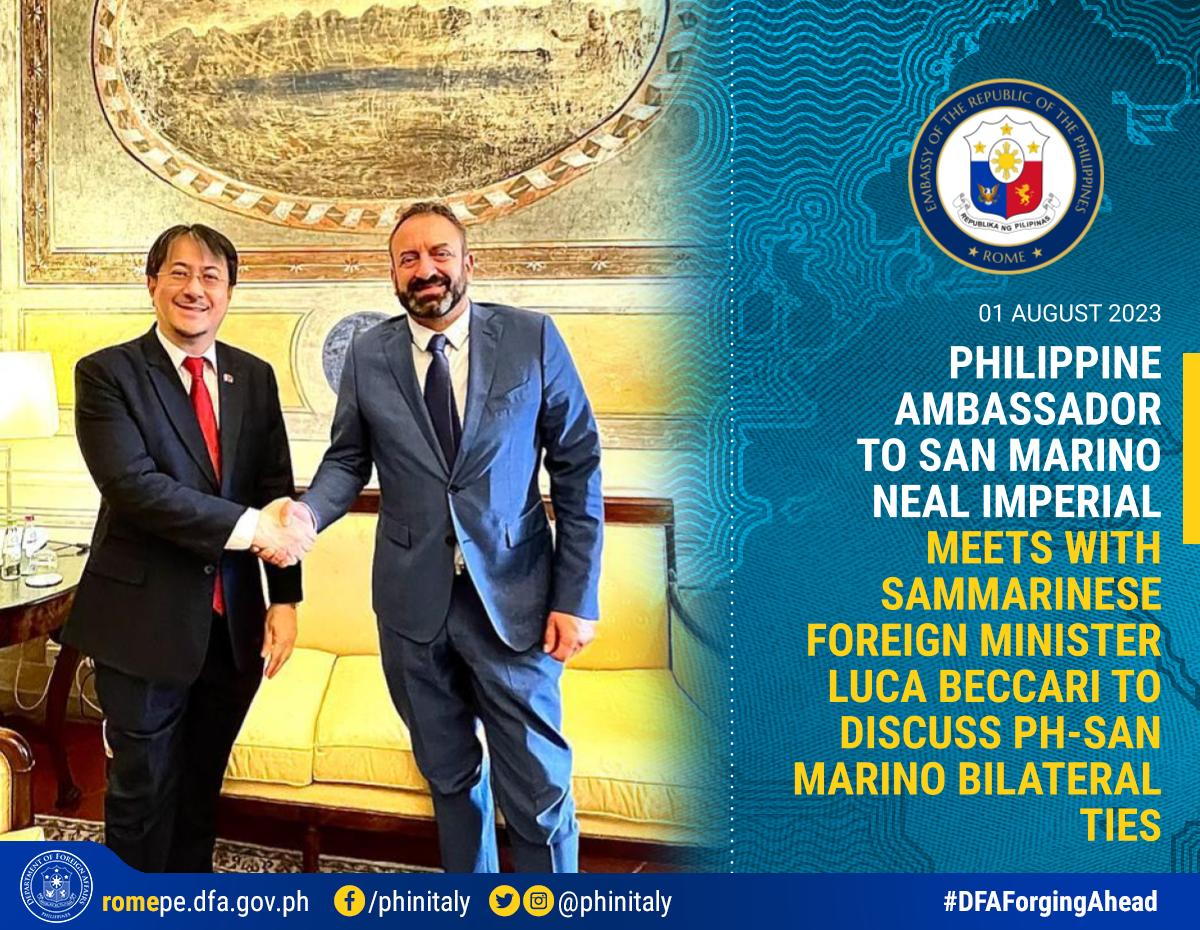 PHOTO RELEASE 1 MEETING OF AMB. IMPERIAL WITH SM FM BECCARI