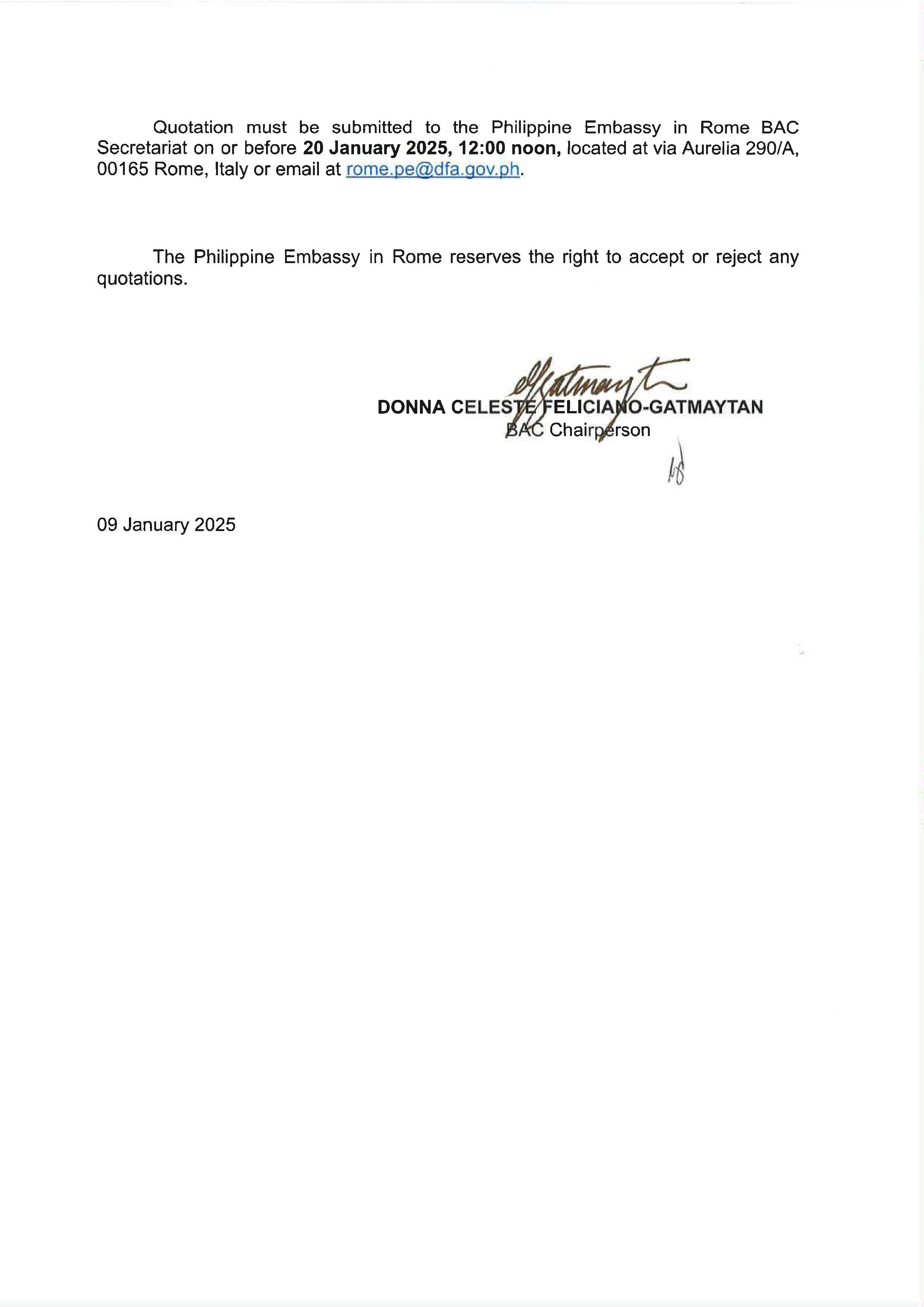 RFQ 02 2025 Request for Price Quotation for the Procurement of Car Insurance for the Philippine Embassys van Page 2